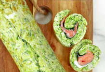 Rotolo di zucchine, formaggio e salmone