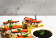 Sushi di zucchine, fagioli e carote