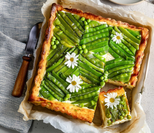 Tortino di ricotta, patate e taccole