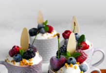 Gelato cocco e frutti di bosco senza gelatiera