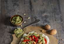 pizza polenta con peperoni rossi