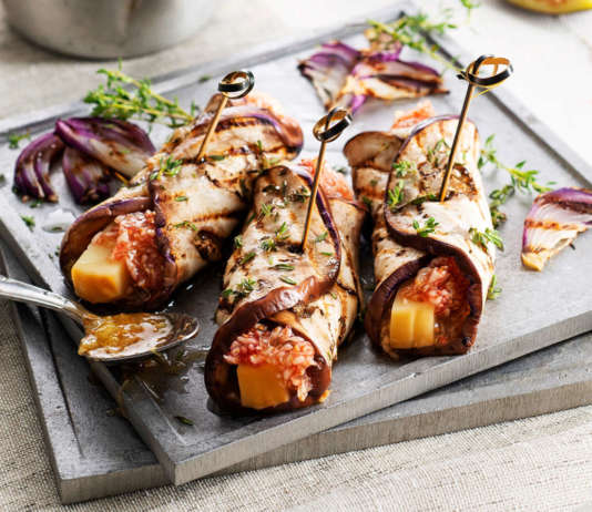 Involtini di melanzane con marmellatina di fichi e formaggio