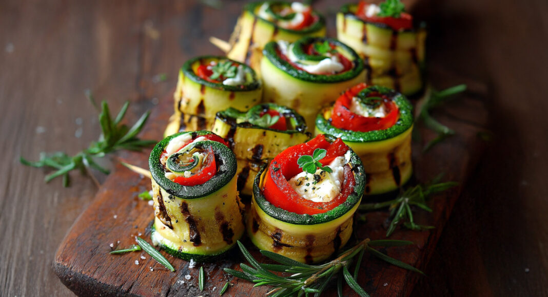 Rolls di ortaggi grigliati e formaggio al timo