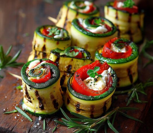 Rolls di ortaggi grigliati e formaggio al timo
