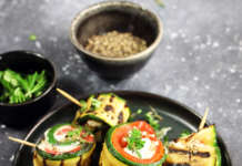 Rolls di ortaggi grigliati e formaggio al timo