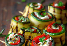 Rolls di ortaggi grigliati e formaggio al timo