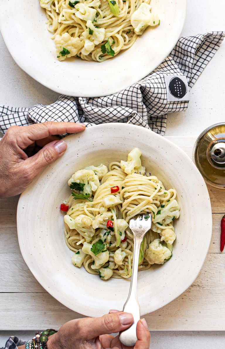 Spaghetti aglio, olio, peperoncino e cavolfiore