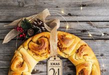 Ghirlanda natalizia di semola con pesto alla trapanese