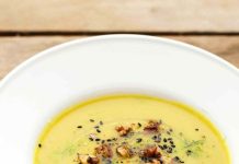 Vellutata di finocchi e porri alla curcuma