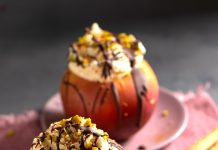 Mele rosse ripiene con amaretti e crema soffice