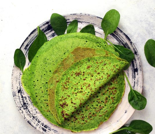 Crepes avena e spinacini