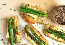 Trancetti di polenta taragna con asparagi