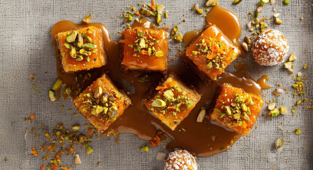 Cubotti di carote con caramello salato al cioccolato bianco