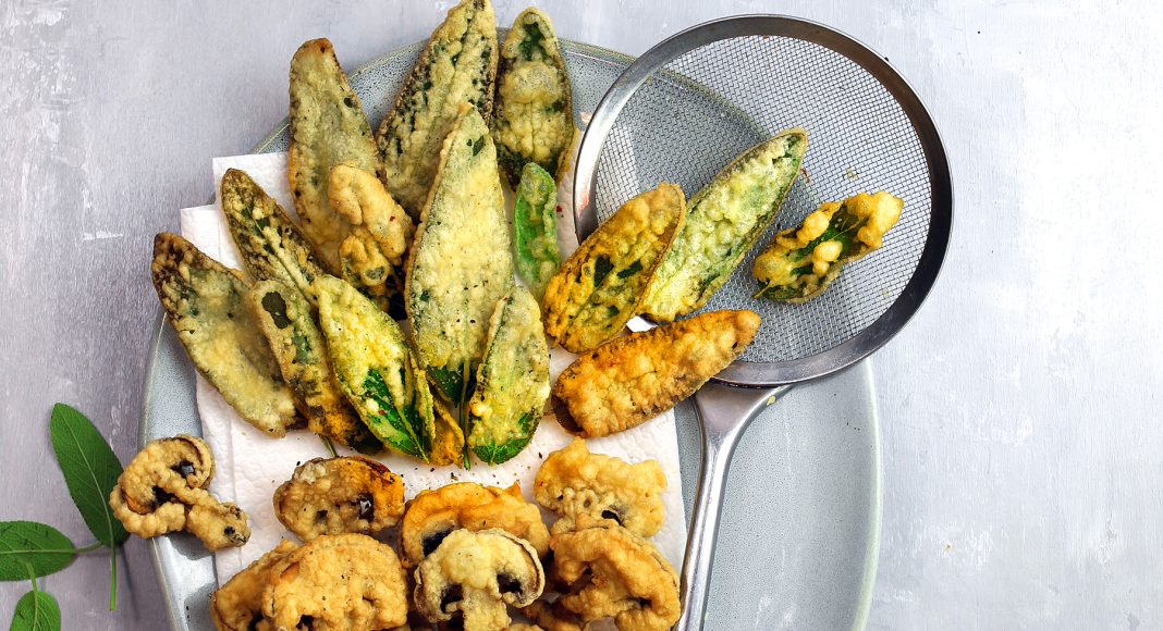 Frittino di funghi e salvia in pastella senza glutine