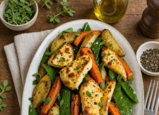 Teglia di verdure e ricotta infornata alla maggiorana