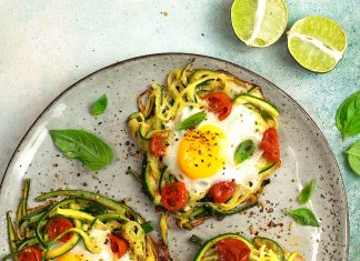 Cestini di zucchine, pomodorini e uova