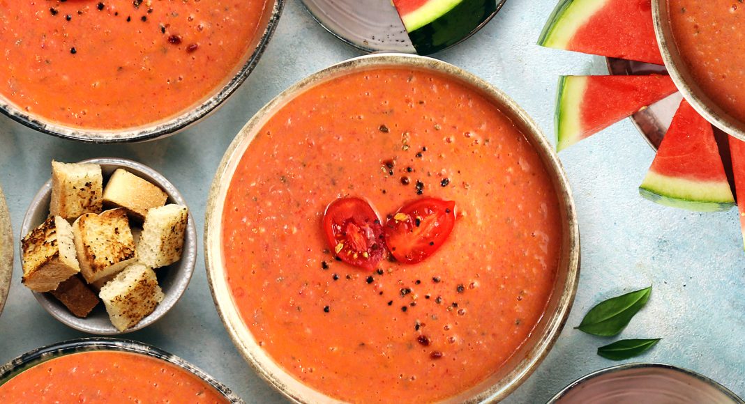 Gazpacho piccante con anguria e pomodorini