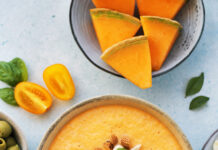 Gazpacho di melone e mandorle al tabasco