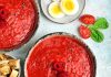 Gazpacho di pomodori, peperoni e lamponi