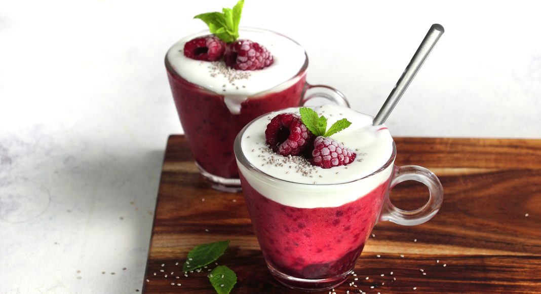 Sorbetto light di lamponi a strati