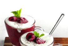 Sorbetto light di lamponi a strati