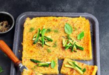 Focaccia farinata di ceci con zucchine e carote