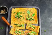 Focaccia farinata di ceci con zucchine e carote