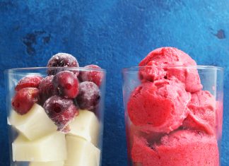 Gelato di ciliegie e cocco al miele