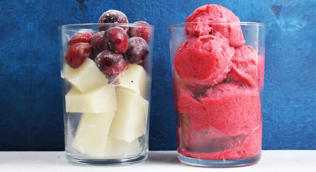 Gelato di ciliegie e cocco al miele
