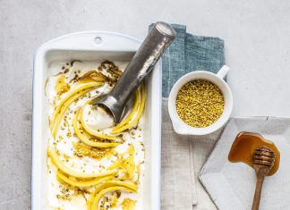 Gelato di mango, ricotta e miele