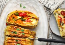 Strudel con peperoni, patate dolci e doppia scamorza