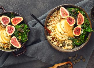 Bowl di miglio, scamorza affumicata, bietole e fichi