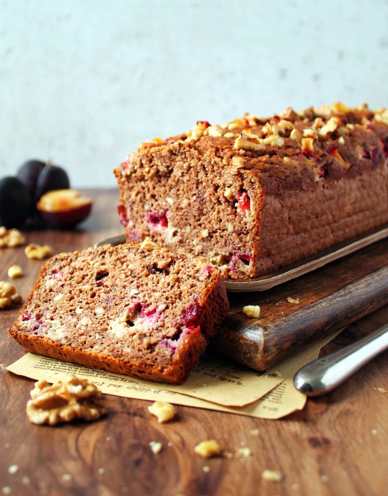 plumcake-integrale-prugne Plumcake integrale con prugne, noci e semi di lino