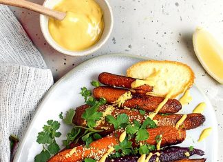 Carote marinate con salsa alla senape e semi