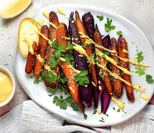 Carote marinate con salsa alla senape e semi