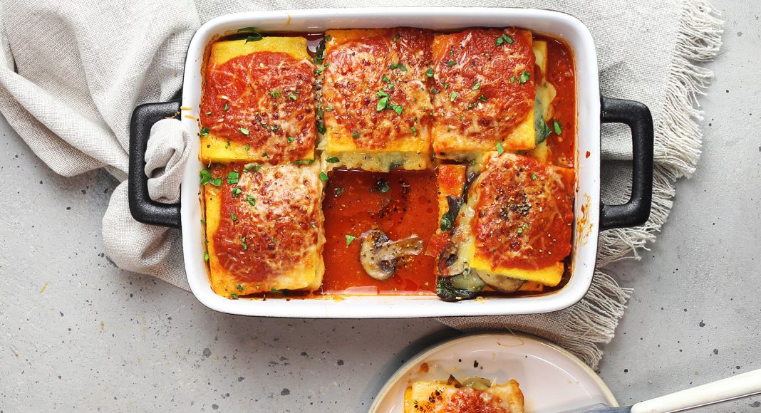 Lasagne di polenta e funghi