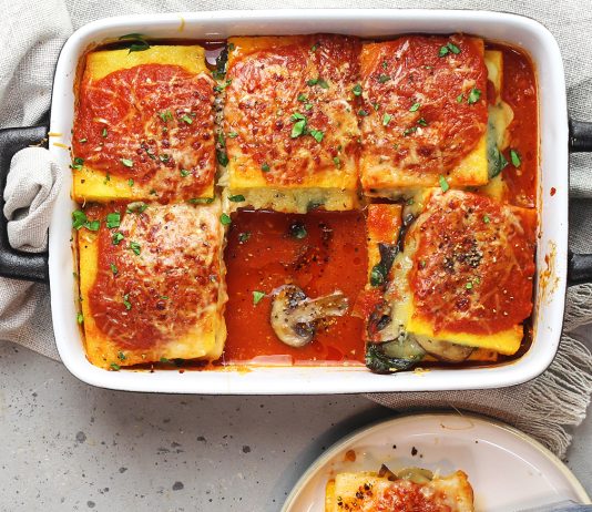 Lasagne di polenta e funghi