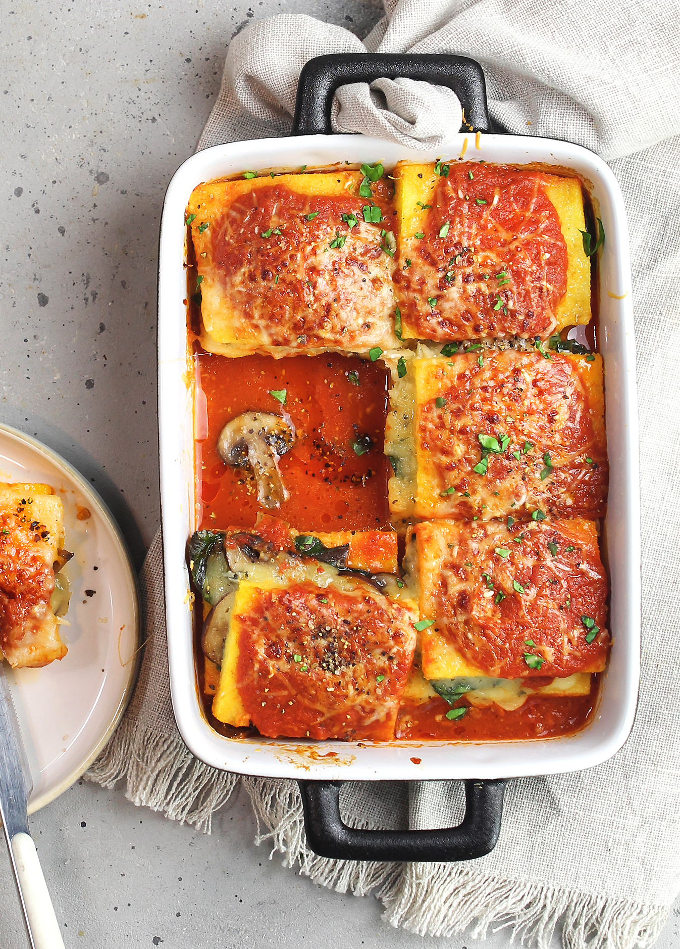 Lasagne di polenta e funghi