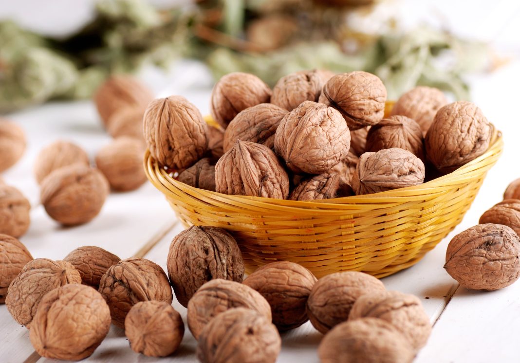 mucchio di noci sul tavolo