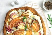 Quiche integrale con pere, ricotta e gorgonzola