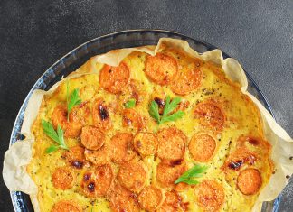 Farinata con patate dolci e salsa al prezzemolo