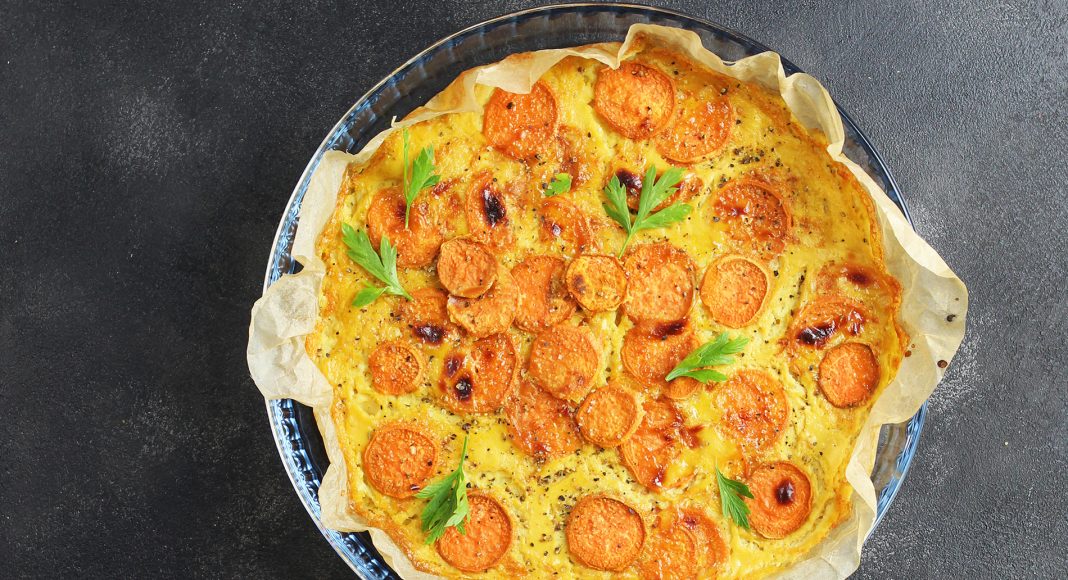 Farinata con patate dolci e salsa al prezzemolo