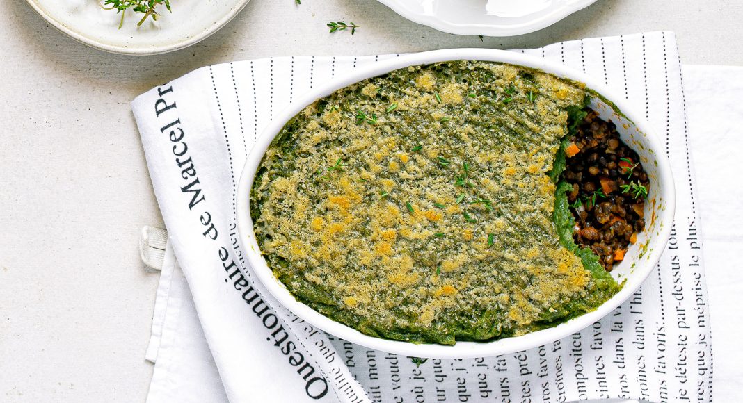 Sformato di lenticchie, patate e cavolo nero