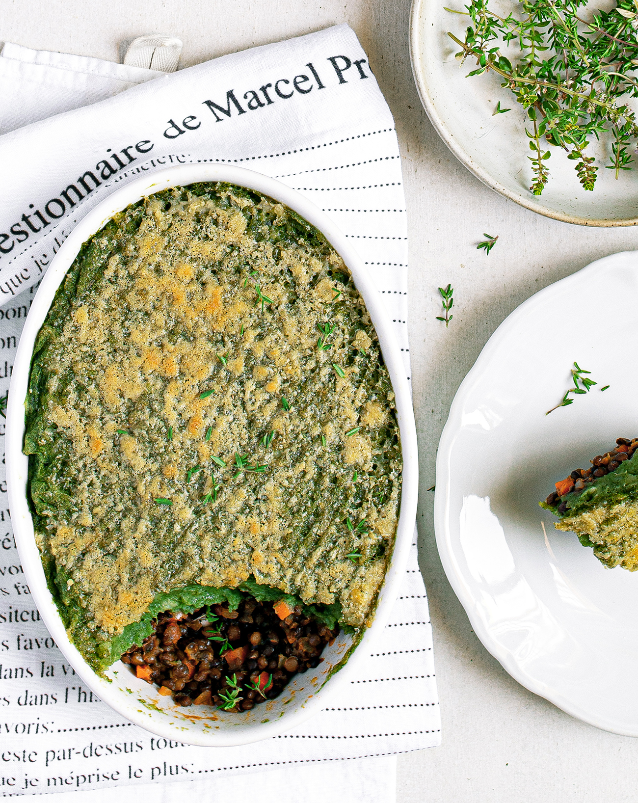 Sformato di lenticchie, patate e cavolo nero
