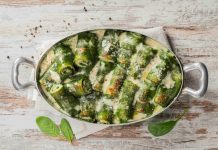 Mezzi cannelloni spinaci e cavolfiore in besciamella alla crescenza