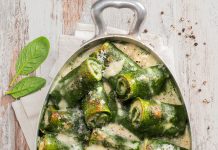 Mezzi cannelloni spinaci e cavolfiore in besciamella alla crescenza