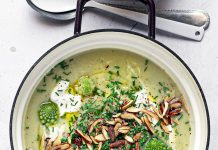 Vellutata di broccolo romanesco con crema di robiola