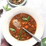 Zuppa di lenticchie con crema di castagne
