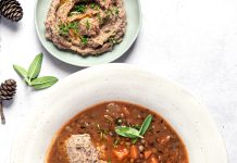 Zuppa di lenticchie con crema di castagne