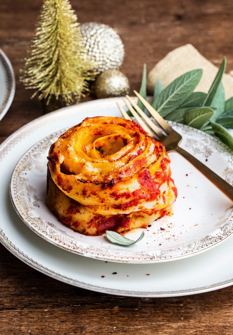 Lasagnette zucca e provola con pomodoro alla salvia
